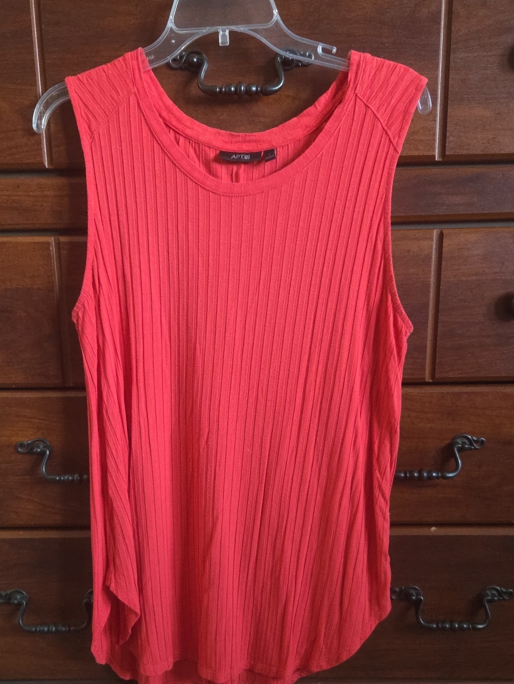 Apt. 9 Coral Red Ribbed Sleeveless Tank